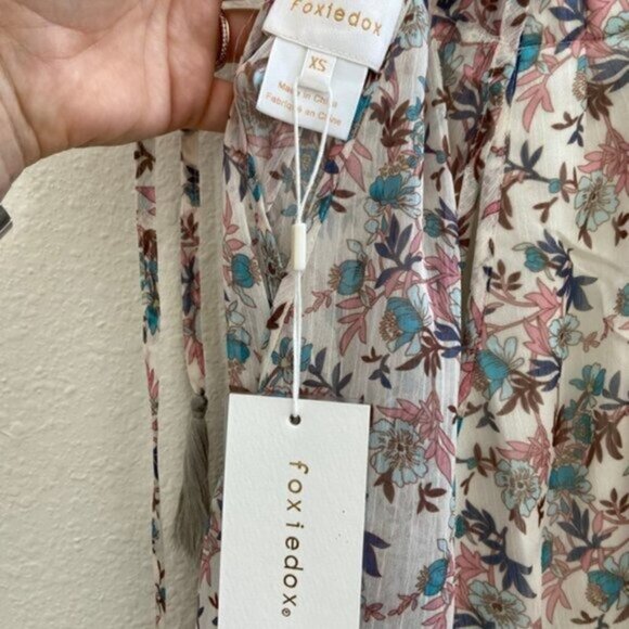 Anthropologie Foxiedox Antonia Pleated Maxi Floral Dress Size NWT XS MSRP $180 - Picture 11 of 14